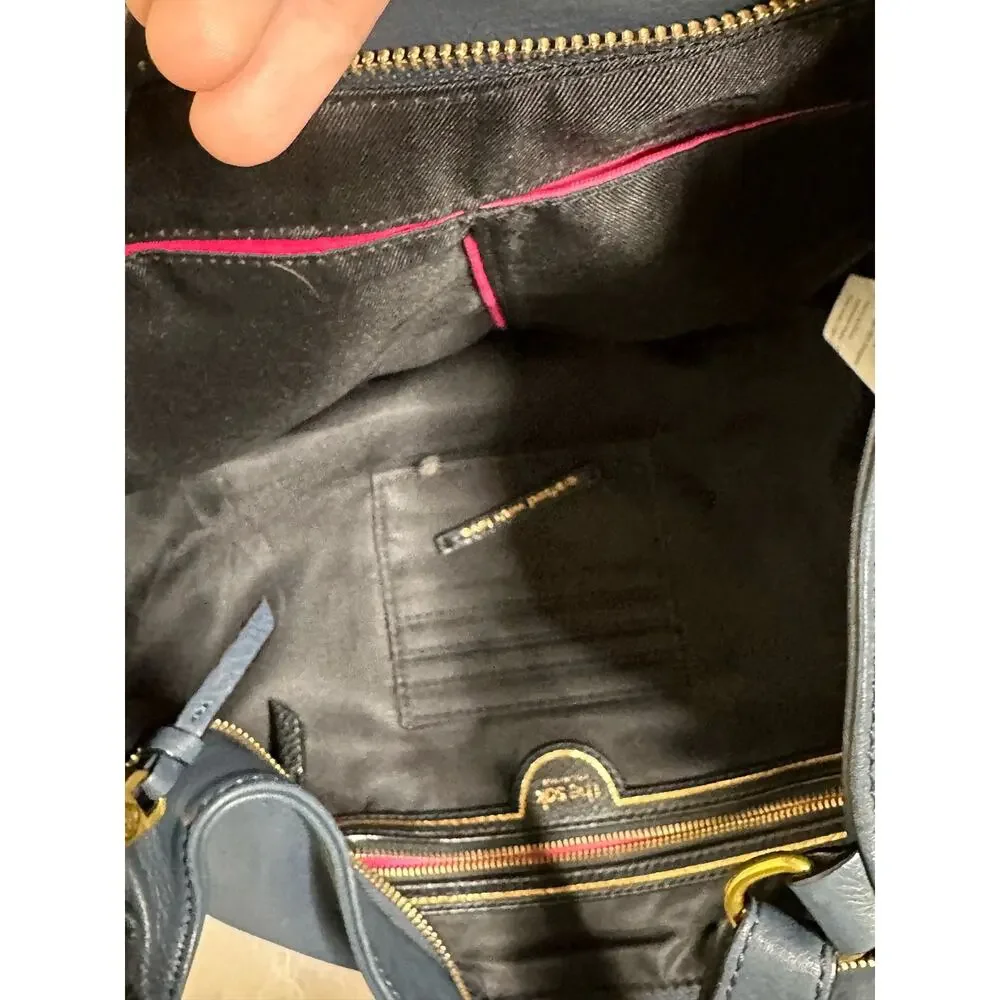 The SAK COLLECTIVE Soft Navy Blue Leather Braided/Woven Boho Hobo Bag - Picture 10 of 10